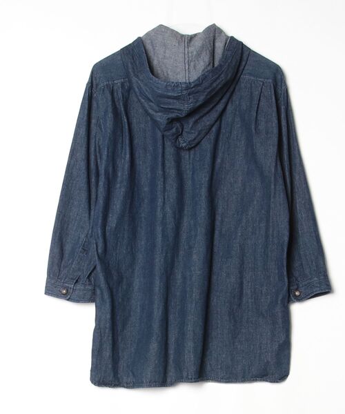 「GLOBAL WORK」 長袖ブラウス X-LARGE ネイビー レディース_画像2