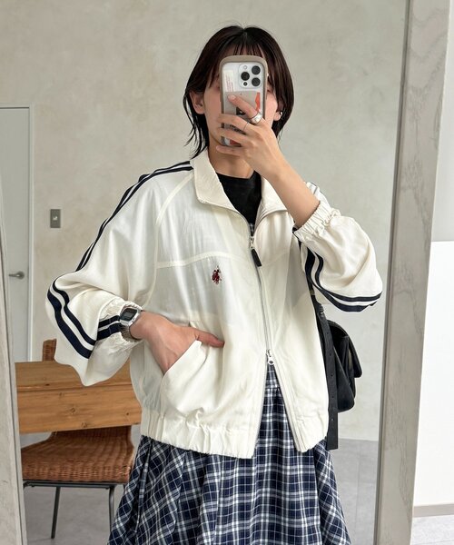 【*g様 ポロスポーツ　ナイロンシルバーボーダージップアップジャケット U.S. POLO ASSN.（ユーエスポロアッスン） ブルゾン アウター シアー