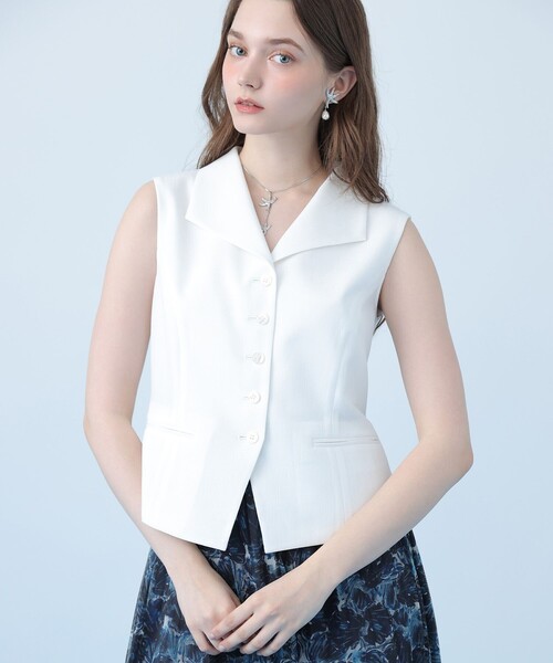 ANAYI（アナイ） コート アウター ドライスラブ衿付きジレ