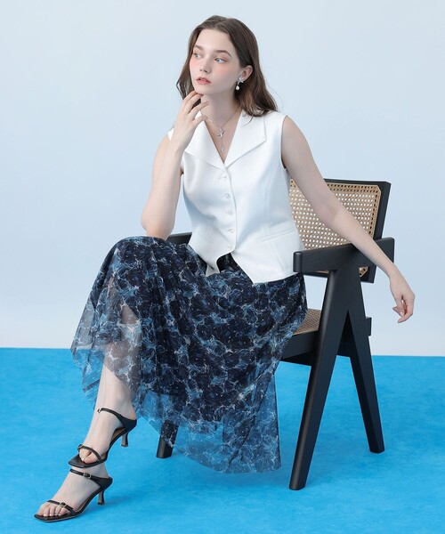 ANAYI（アナイ） コート アウター ドライスラブ衿付きジレ