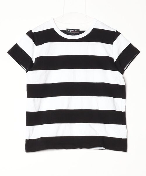 agnes b.（アニエスベー） 半袖Tシャツ 2 ブラック×ホワイト