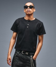 ANDER HUNK ヘンリーネック tシャツ Slim Fit Henry neck Rib T-shirt