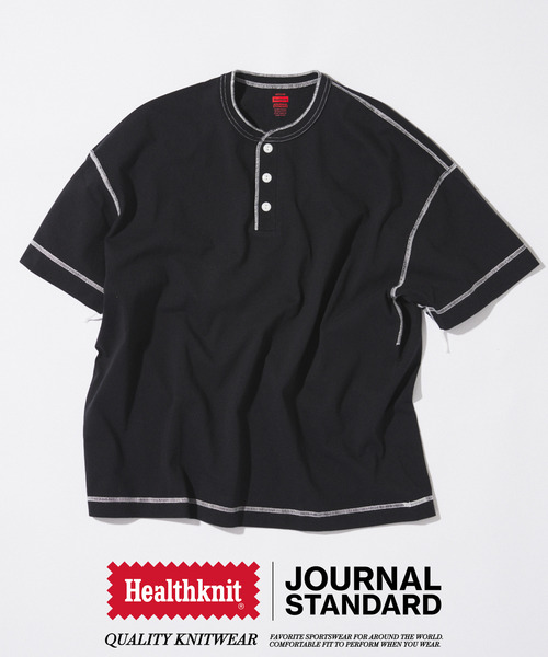 Healthknit（ヘルスニット） tシャツ 別注 ヘンリーネックTシャツ