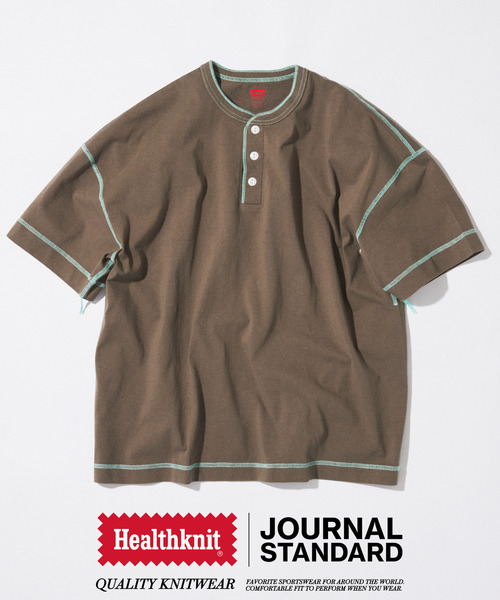 Healthknit（ヘルスニット） tシャツ 別注 ヘンリーネックTシャツ
