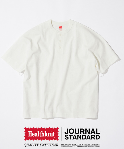 Healthknit（ヘルスニット） tシャツ 別注 ヘンリーネックTシャツ