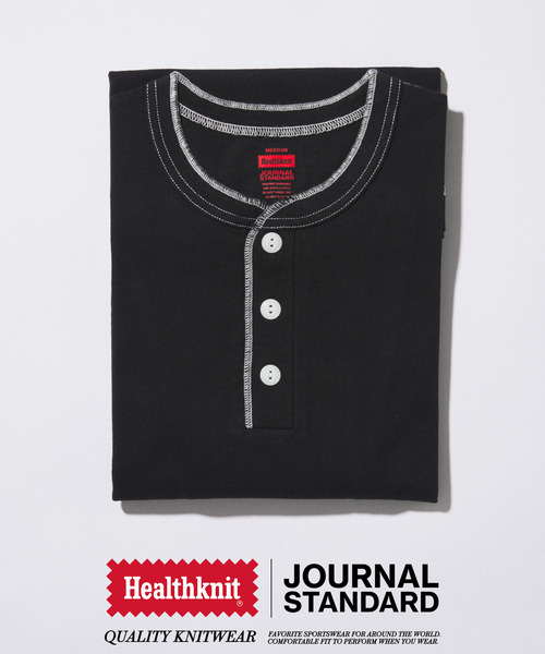 Healthknit（ヘルスニット） tシャツ 別注 ヘンリーネックTシャツ