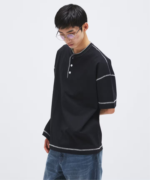 Healthknit（ヘルスニット） ヘンリーネック tシャツ 別注 ヘンリー