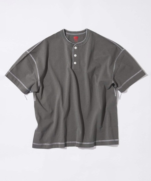 ワイパーHealthknit 別注ヘンリーネックTシャツ RELAXED FIT Healthknit（ヘルスニット） ヘンリーネック tシャツ 別注 ヘンリー