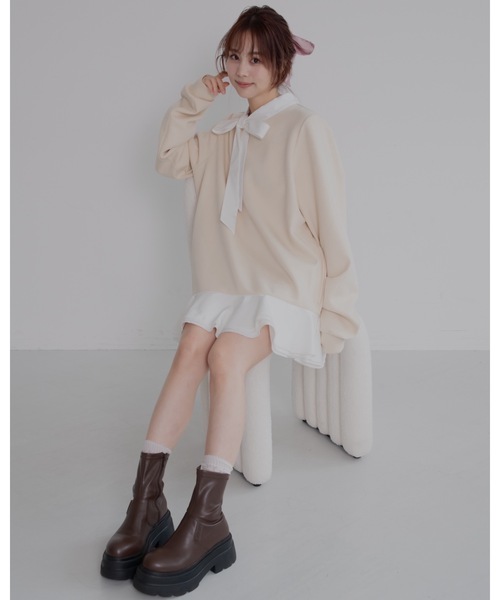「JUMELLE」 長袖ワンピース FREE ブラック レディース_画像9