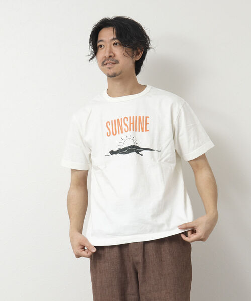 「BARNS OUTFITTERS」 半袖Tシャツ L グレー メンズ_画像3