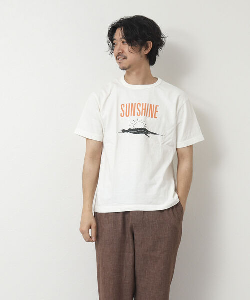 「BARNS OUTFITTERS」 半袖Tシャツ L グレー メンズ_画像4