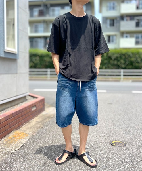 ショートパンツ&バミューダパンツ[ JEANS]関税込送料無料 BEATJIVE ジーンズ ハーフパンツ カットデニム スウェットデニム