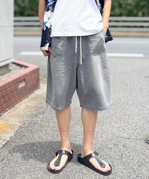  ハーフデニム　田邊の角煮さん着用 BEATJIVE ジーンズ ハーフパンツ カットデニム スウェットデニム