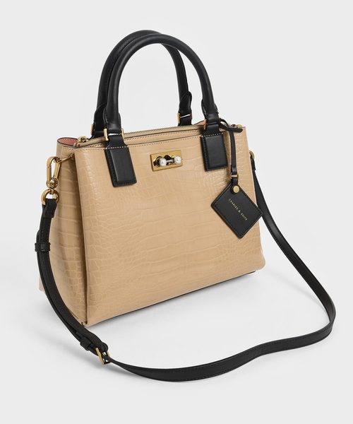 CHARLES & KEITH クロックエフェクト ラージトートバッグ CHARLES & KEITH クロックエフェクト ラージトートバッグ