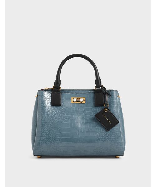 CHARLES ＆ KEITH トートバッグ クロックエフェクト ラージ