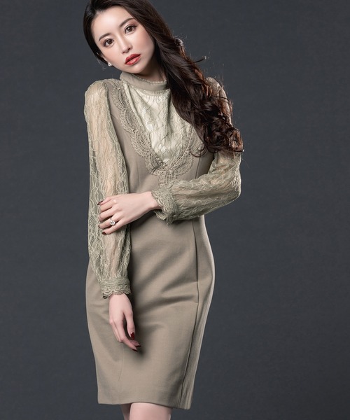 ランキング１位受賞 ワンピース レーススリーブ切り替えワンピース Zozotown Paypayモール店 通販 Paypayモール 日本正規品 Veludayar In