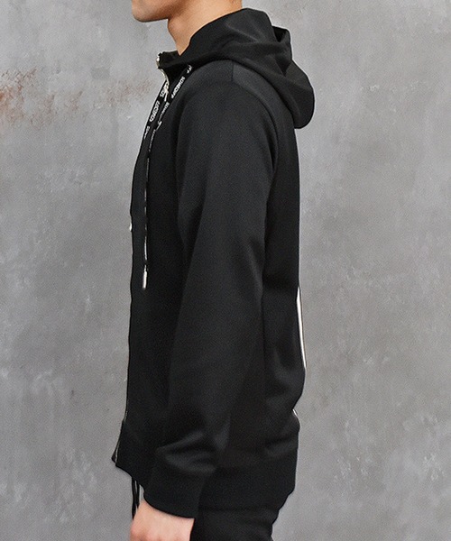 パーカー 「SOMEDIFF+」バックラインストレッチロゴZIPパーカー