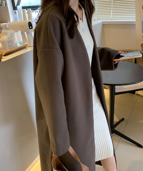 ABITOKYO ノーカラーロングコート レディース : ZOZOTOWN Yahoo