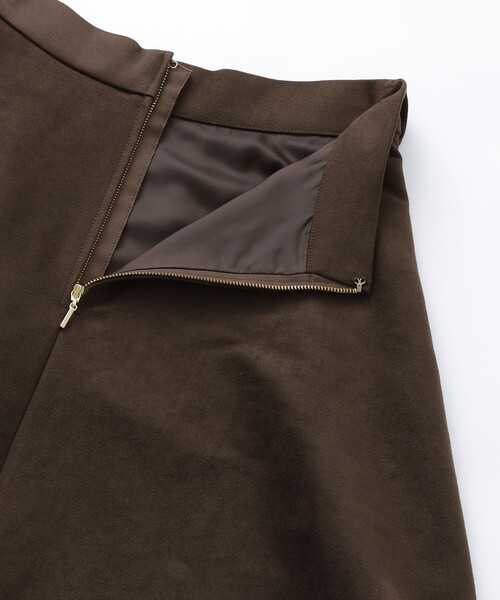 スカート シンセティックスエード　フレアスカート ポリエステル