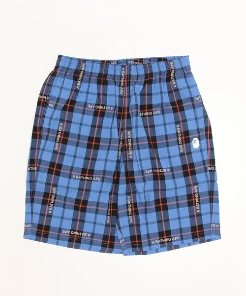 A BATHING APE パンツ BAPE LOGO CHECK SHORTS M メンズ