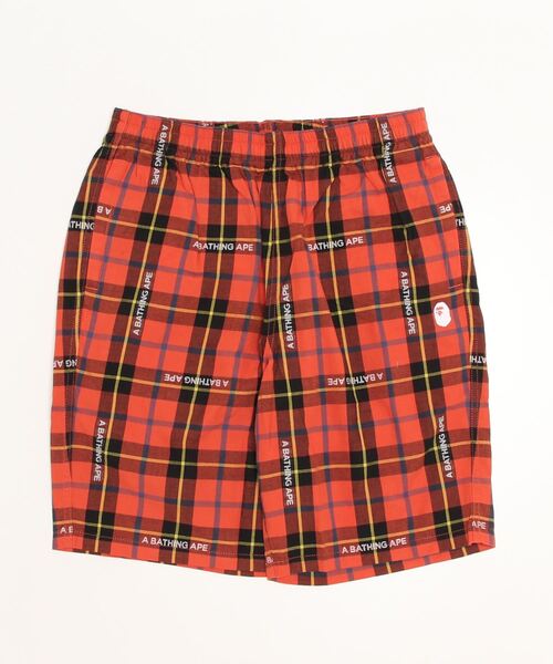 A BATHING APE パンツ BAPE LOGO CHECK SHORTS M メンズ