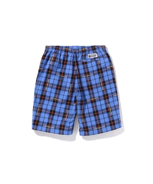 BAPE チェック柄 半ズボン A BATHING APE パンツ BAPE LOGO CHECK SHORTS M メンズ