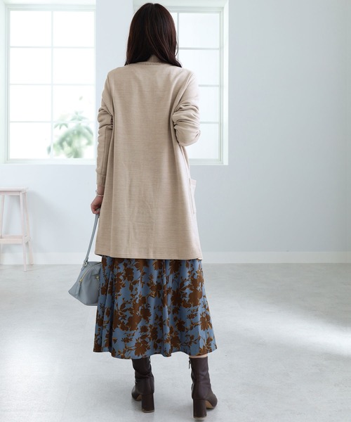 PARU コットン ネック ロングカーディガン ベージュ 新品 コットンナイロンVネックロングカーディガン（カーディガン）｜KEI
