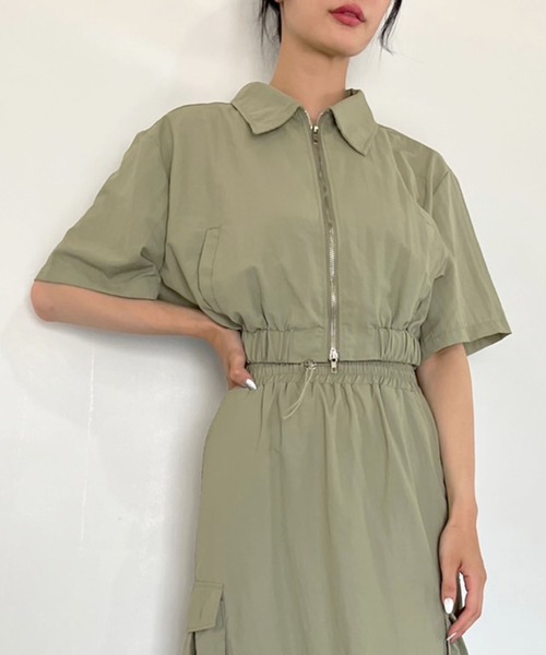 レディー♡セットアップ Jewelobe セットアップ CPOジップアップシャツ×カーゴスカート