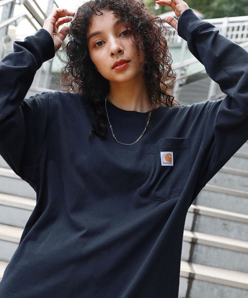 Carhartt ボーダーポロシャツ XL ワンポイントロゴ 古着 カーハート Carhartt 半袖 ポロシャツ メンズXL相当 /eaa635214