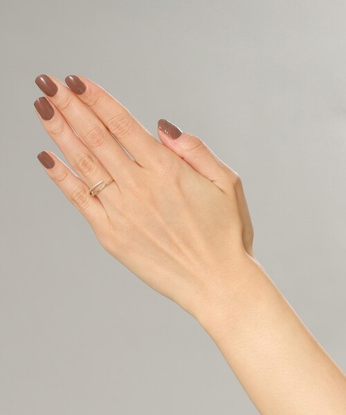 COCOSHNIK 指輪 リング K10ダイヤモンド ブランチ レディース