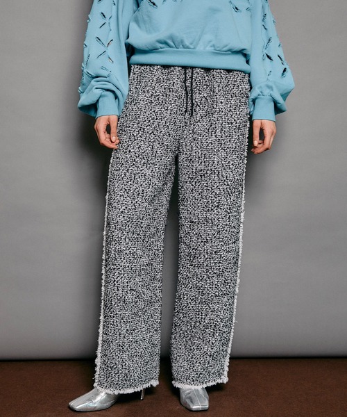 MAISON SPECIAL（メゾンスペシャル） スラックス パンツ Fringe Tweed