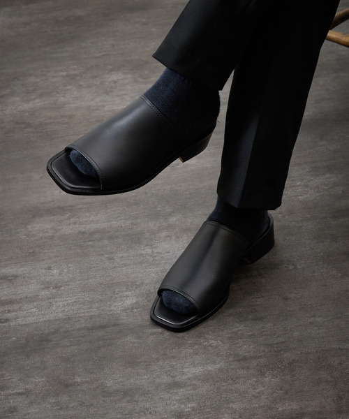 PADRONE サンダル パドローネ / BL SQUARE OPEN TOE SHOES