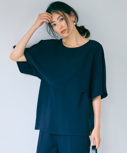 23区 tシャツ 「洗える」ストレッチジョーゼット レイヤー