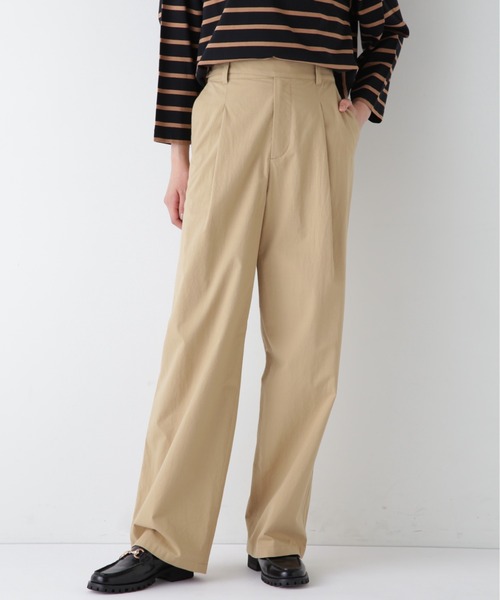 human woman（ヒューマンウーマン） パンツ 近江晒セミワイドパンツ