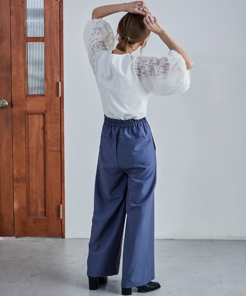 Fashion Letter tシャツ フリンジチュールプルオーバー トップス