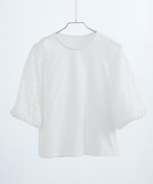 Fashion Letter tシャツ フリンジチュールプルオーバー トップス