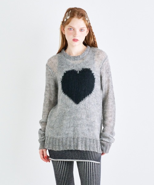 ニット セーター LOVEモヘヤニットプルオーバー レディース ニット セーター LOVEモヘヤニットプルオーバー レディース
