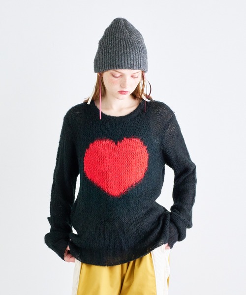 ニット セーター LOVEモヘヤニットプルオーバー レディース ニット セーター LOVEモヘヤニットプルオーバー レディース