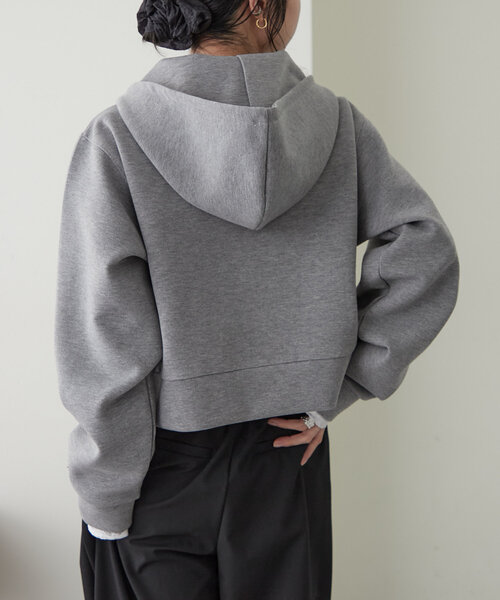 【在庫処分大特価!!】 Omekashi パーカー レディース ポンチジップショートパーカー トップス