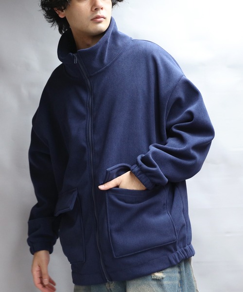 bargiee ブルゾン 春 秋 アウター ジャケット コーデュロイ襟 ネイビー bargiee ブルゾン 春 秋 アウター ジャケット コーデュロイ襟 ネイビー