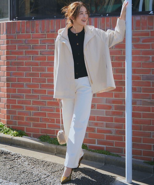 【23区】25SS VERY3月号掲載/撥水加工ライトツイル フーディーアウター 23区 コート アウター 「VERY3月号掲載/撥水加工」ライトツイル