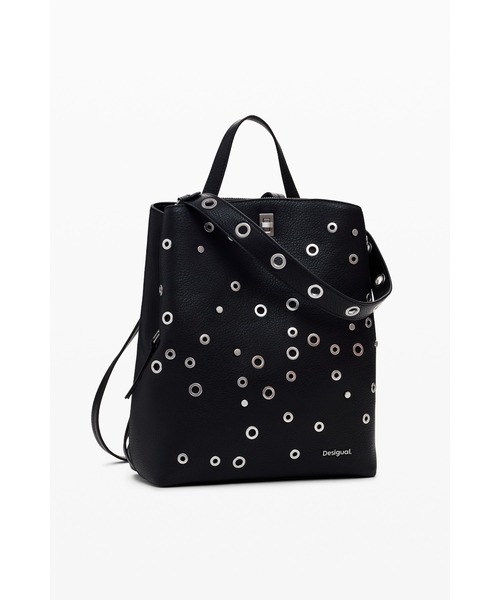 新品✨タグ付き♪定価10,900円　デシグアル　バッグ　ブラック　大特価‼️ Desigual（デシグアル） デイバック リュック メタルスタッズ バック
