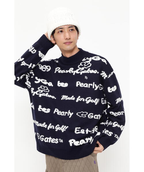 PEARLY GATES ロゴプリント セーター PEARLY GATES セーター ニット 「PEARLY GATES」天竺×ロゴ