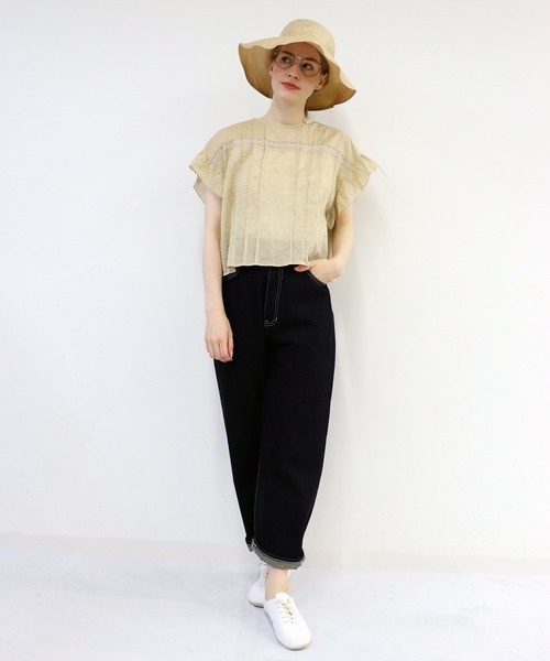 ブラウス シャツ あみあみ「ブラウス」 レディース haupia ブラウス シャツ あみあみ「ブラウス」 レディース