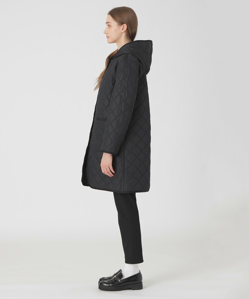 ブルーレーベルクレストブリッジ　 ロングコート　赤チェック　Aライン 一部店舗限定】クレストブリッジチェックキルティングロング