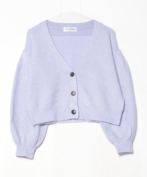 LILY BROWN ボタン付きカーディガン ONE SIZE LILY BROWN（リリーブラウン） ニットカーディガン ONE SIZE パープル