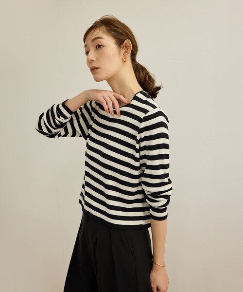 tシャツ 「洗える」ウォッシャブルシルク 総針ボーダープルオーバー レディース | ROPE'