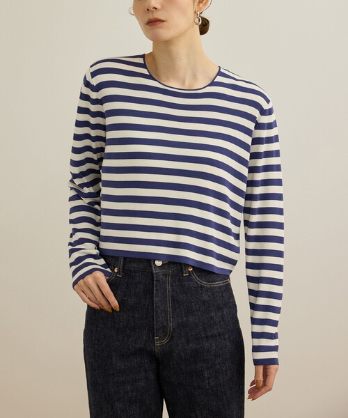 tシャツ 「洗える」ウォッシャブルシルク 総針ボーダープルオーバー レディース | ROPE' | 13