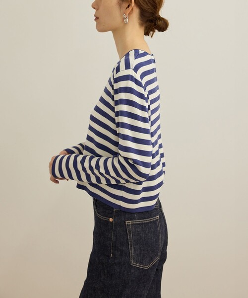 tシャツ 「洗える」ウォッシャブルシルク 総針ボーダープルオーバー レディース | ROPE' | 14
