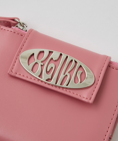 サークルロゴ フーディ ピンク X-girl 財布 METAL OVAL LOGO BUCKLE WALLET レディース